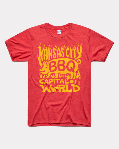 Red Kansas City BBQ Capital of the World Vintage T-Shirt