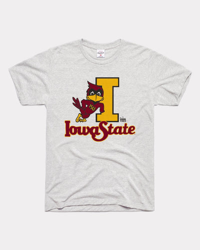 Ash Grey Iowa State Cyclones Leaning Cy Vintage T-Shirt