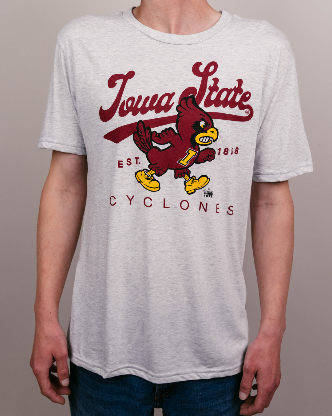 Iowa State Founders 1858 Ash Grey Vintage T-Shirt | CHARLIE HUSTLE