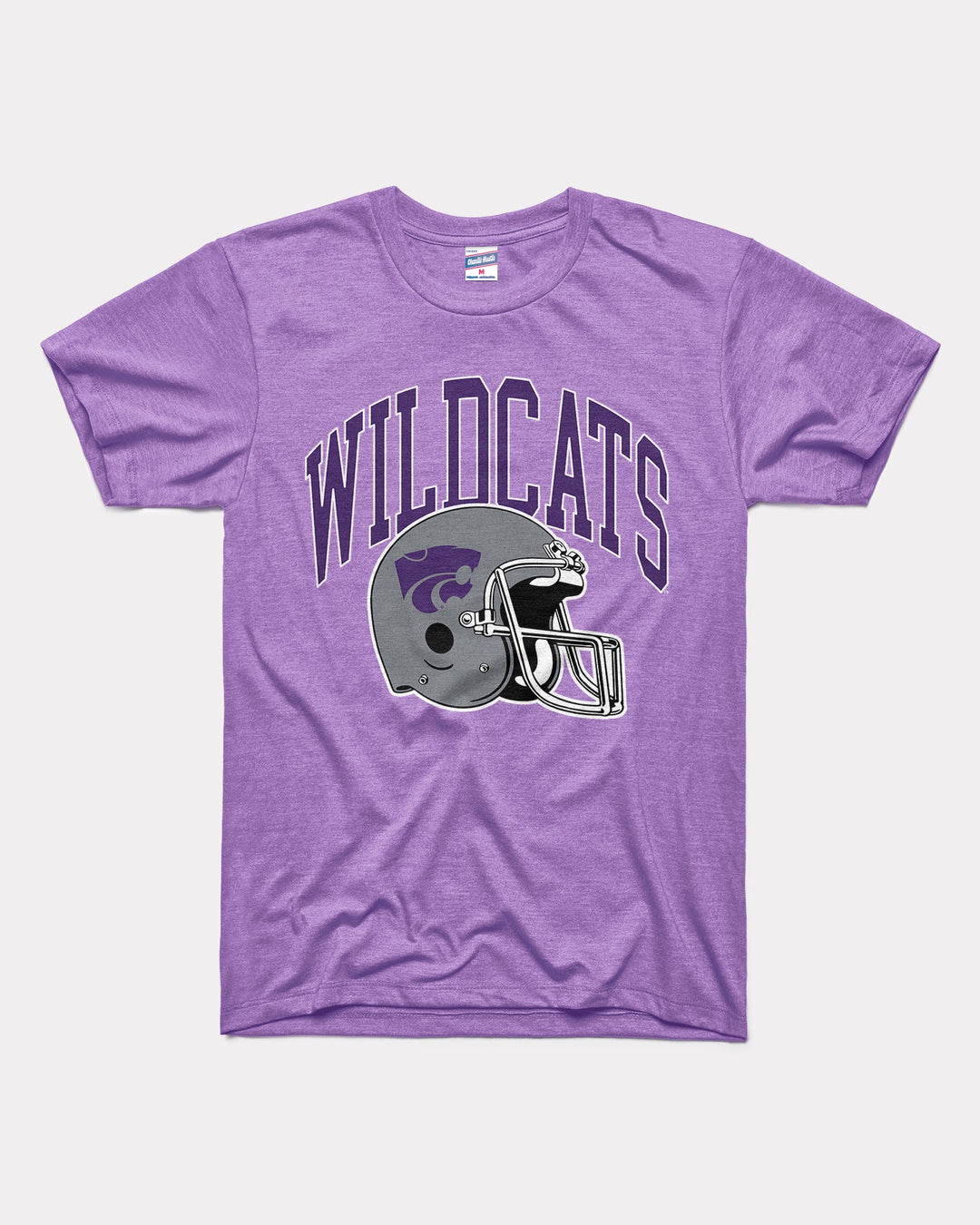 KSU Wildcats Football Helmet Lavender Vintage T-Shirt CHARLIE HUSTLE