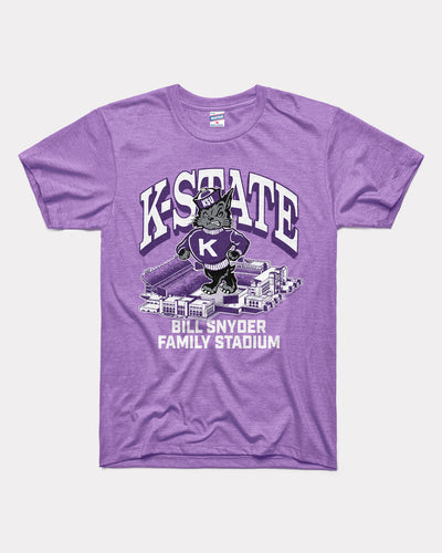 Lavender K-State Wildcats Bill Snyder Family Stadium Vintage T-Shirt