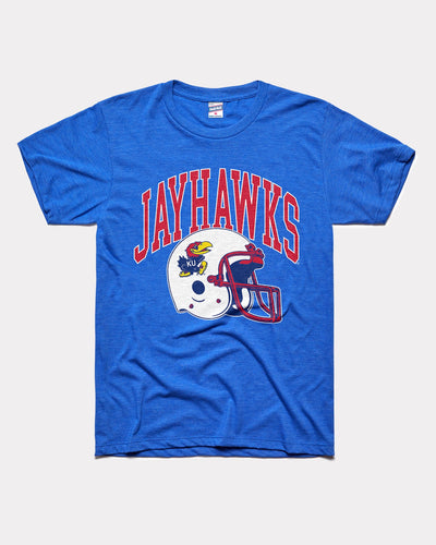 Royal Blue Kansas Jayhawks Football Helmet Vintage T-Shirt
