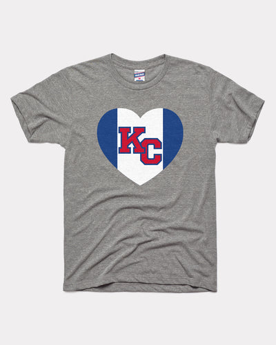 Grey KU KC Heart Vintage T-Shirt