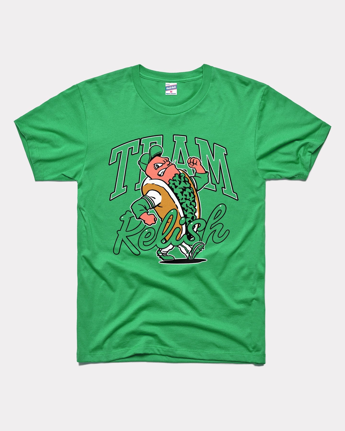 Team Relish Hot Dog Derby Green Vintage T-Shirt | CHARLIE HUSTLE