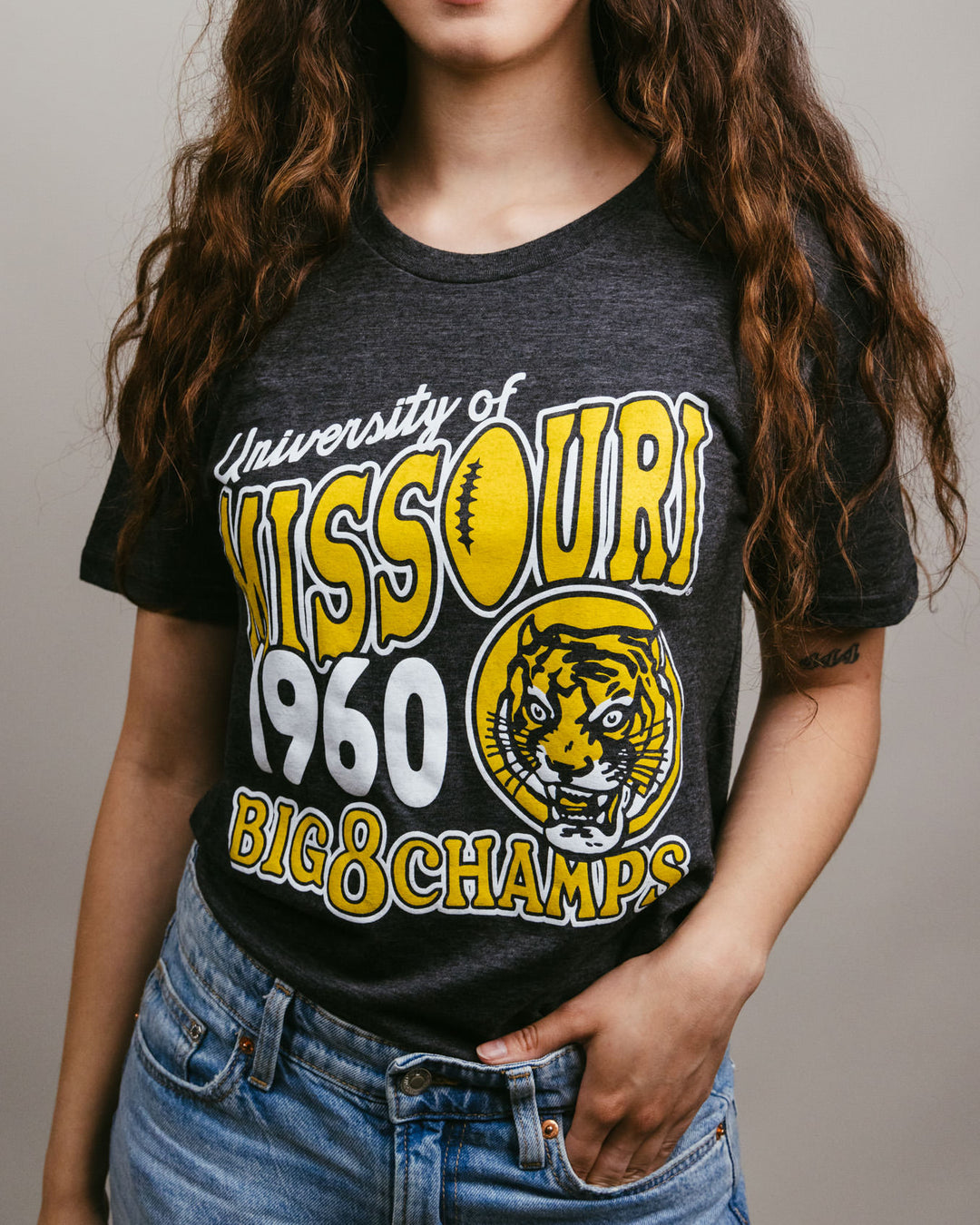 Missouri Tigers Big 1960 Champs Black T-Shirt CHARLIE HUSTLE