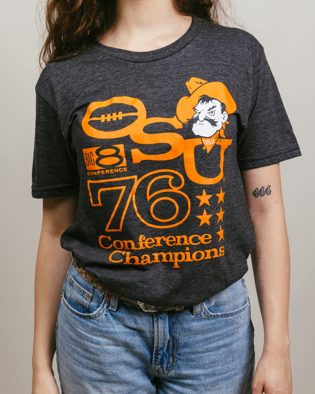 OSU Cowboys 1976 Big 8 Champions Black T-Shirt | CHARLIE HUSTLE