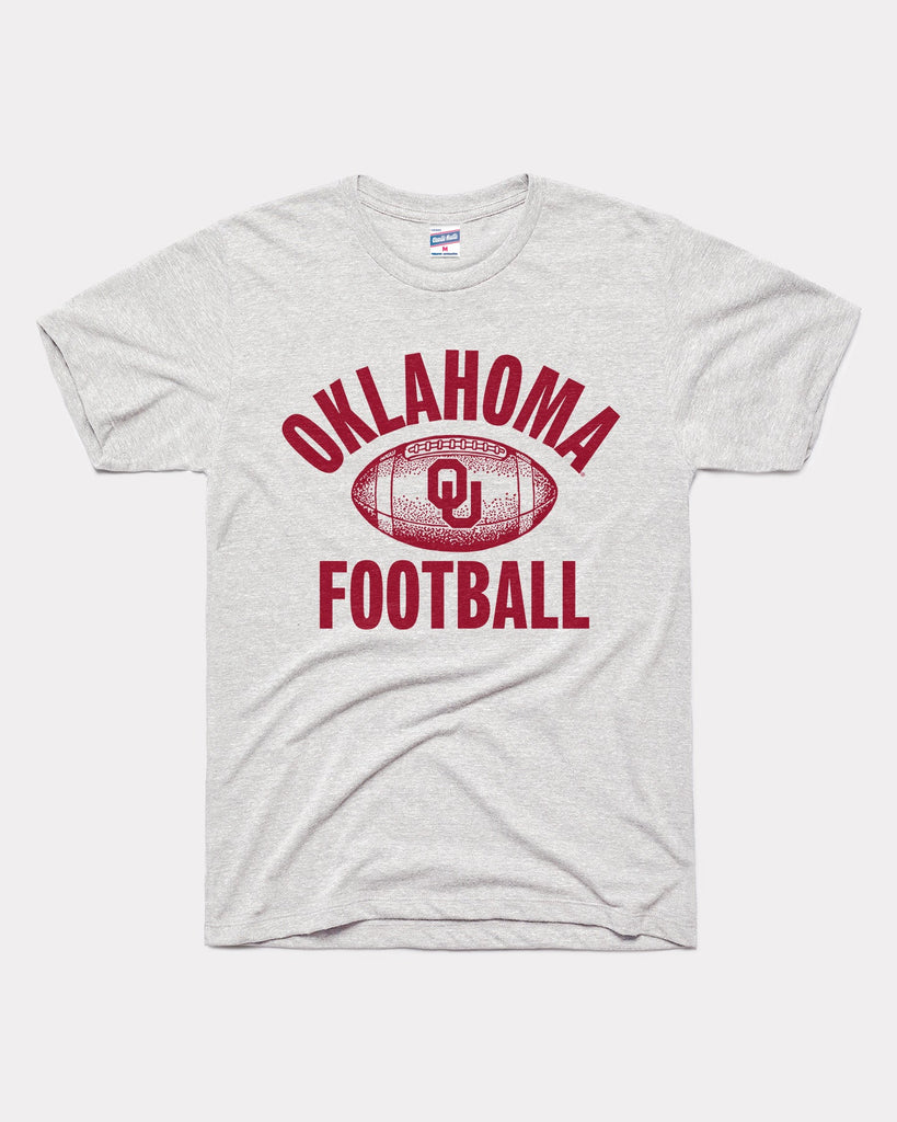 Oklahoma Sooners Football Ash Grey Vintage T-Shirt | CHARLIE HUSTLE