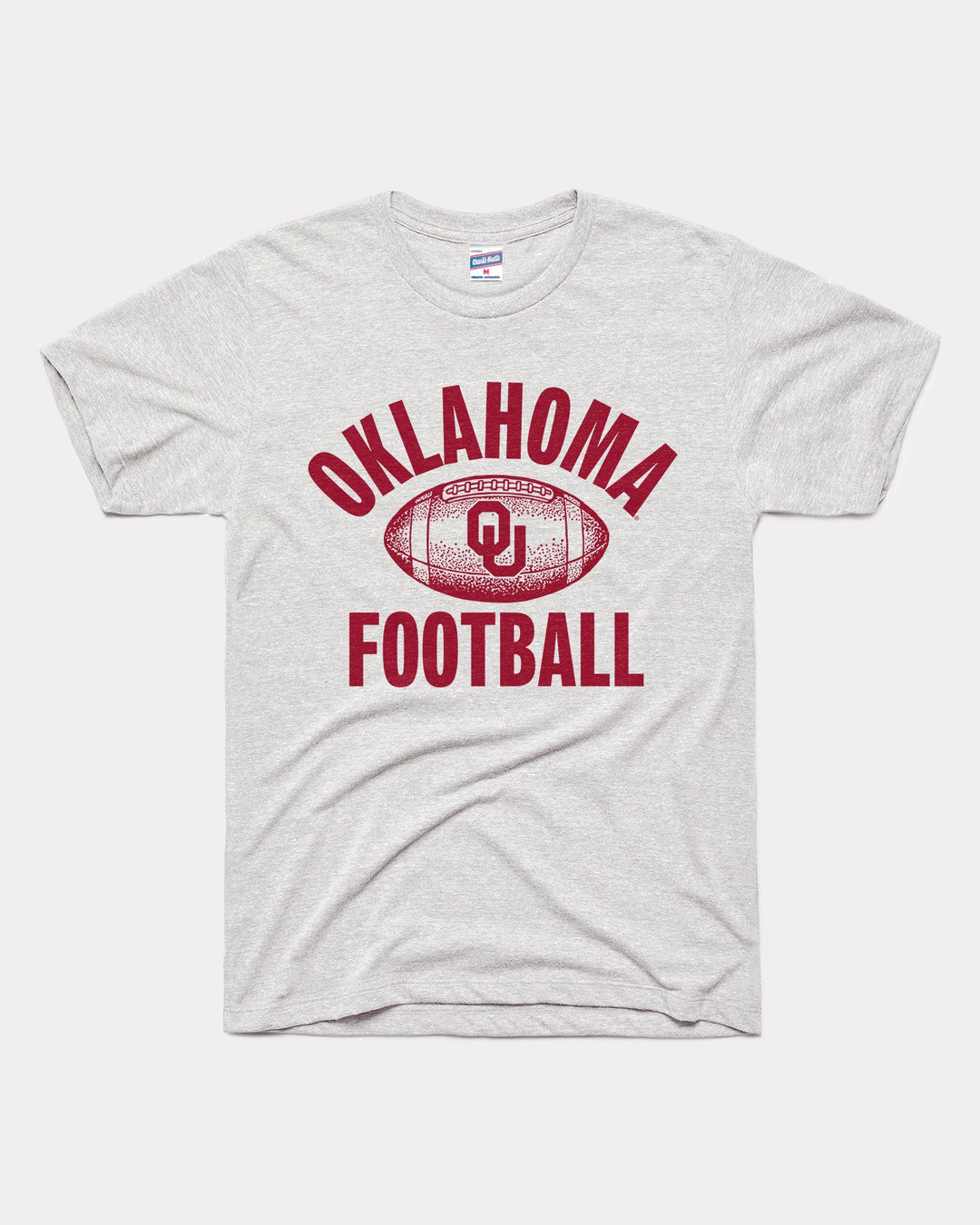 Oklahoma Sooners Football Ash Grey Vintage T-Shirt CHARLIE HUSTLE