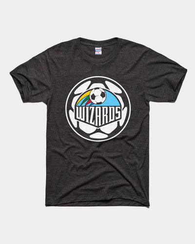 Black Kansas City Wizards Retro Soccer Ball Vintage T-Shirt