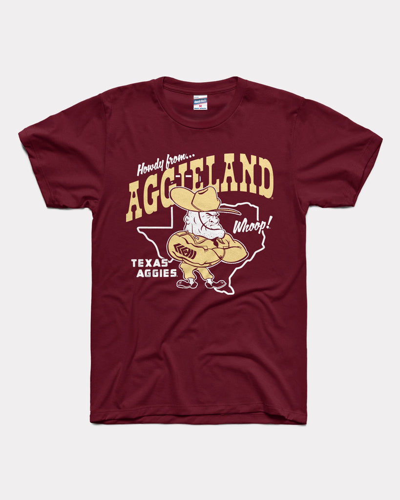 Texas A&M Howdy From Aggieland Maroon Vintage T-Shirt | CHARLIE HUSTLE