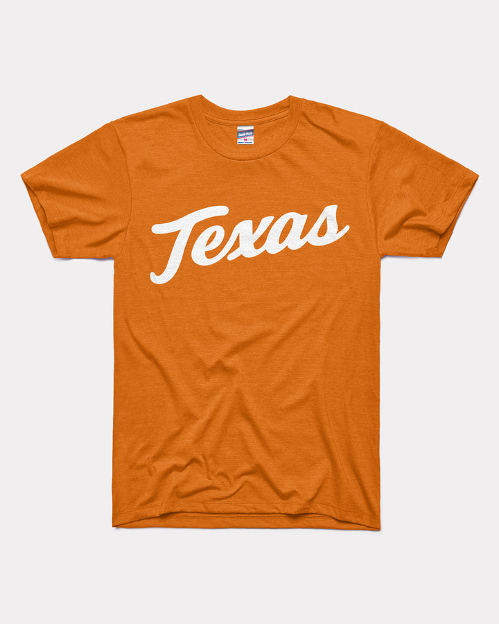 Texas Longhorns Script Burnt Orange T-Shirt | CHARLIE HUSTLE