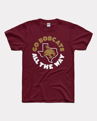 Maroon Texas State Bobcats All The Way Vintage T-Shirt