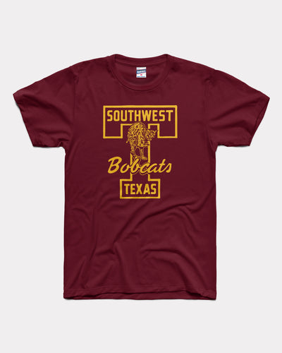 Maroon Texas State Bobcats Southwest Vintage T-Shirt