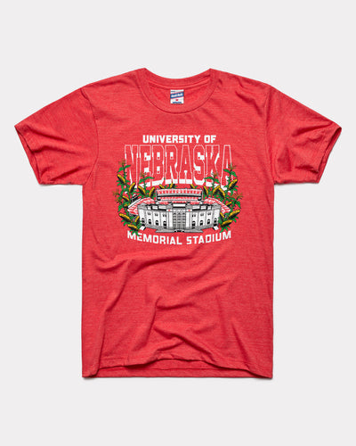 Red Nebraska Cornhuskers Memorial Stadium Vintage T-Shirt