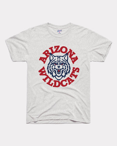Ash Grey Arizona Wildcats Circle Mascot Vintage T-Shirt