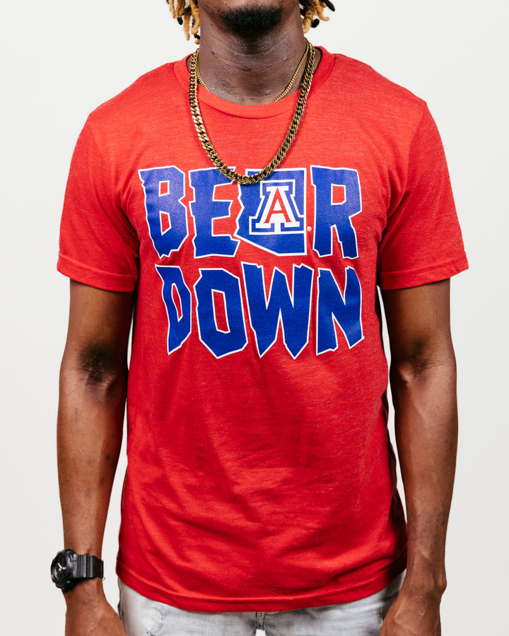 Arizona Wildcats Bear Down Red T-Shirt | CHARLIE HUSTLE