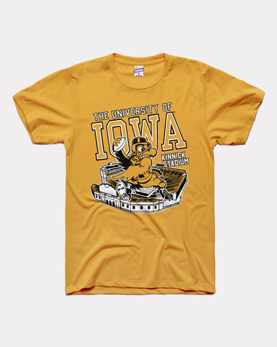 Gold Iowa Hawkeyes Kinnick Stadium Vintage T-Shirt