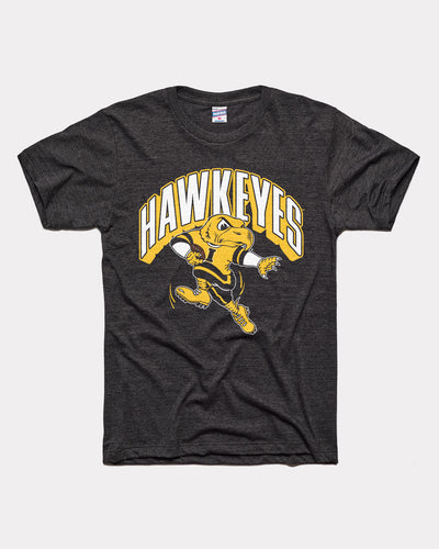 Iowa Hawkeye Arch Football Mascot Black T-Shirt