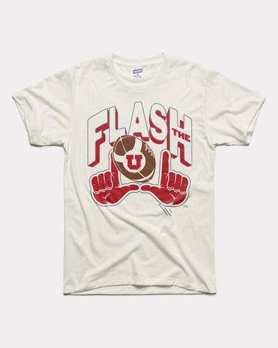 White Utah Utes Flash the U Vintage T-Shirt