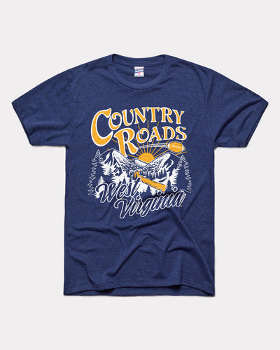 Navy West Virginia Country Roads Vintage T-Shirt