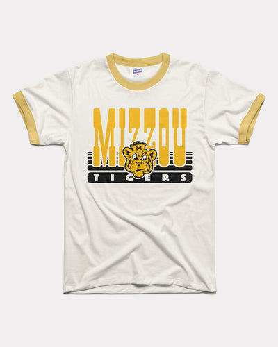 White & Butter Missouri Tigers 70s Vintage Unisex Ringer T-Shirt