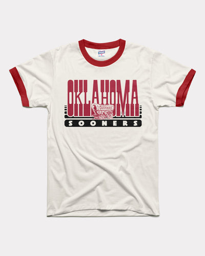 White & Cardinal Oklahoma Sooners Vintage Unisex Ringer T-Shirt