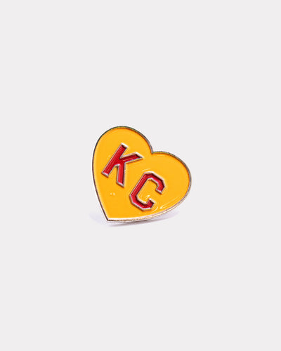 Red and Yellow KC heart pin