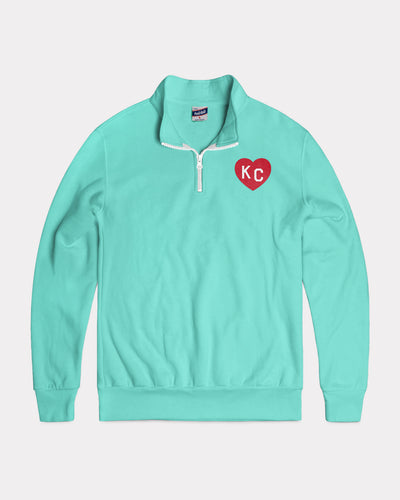 Teal & Red KC Heart Quarter Zip