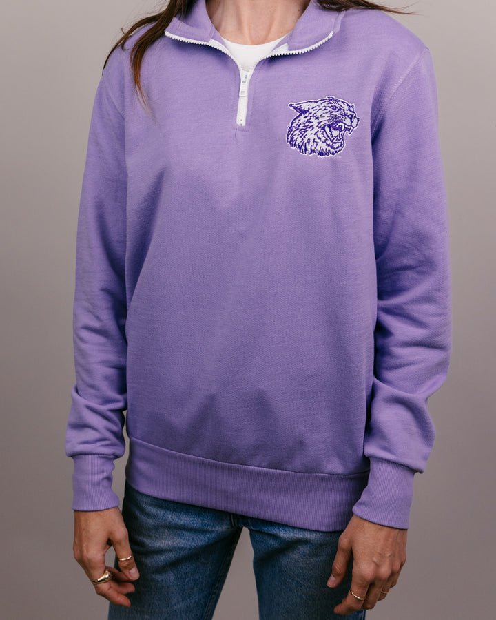 K-State Wildcats Lavender Quarter Zip | CHARLIE HUSTLE