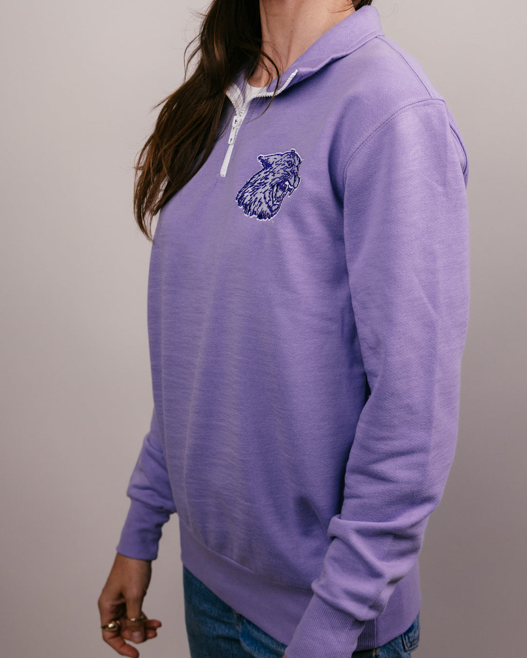 K-State Wildcats Lavender Quarter Zip | CHARLIE HUSTLE
