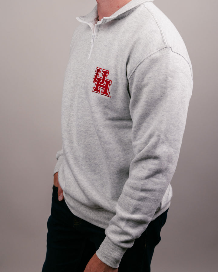 Houston Cougars Ash Grey Quarter Zip | CHARLIE HUSTLE