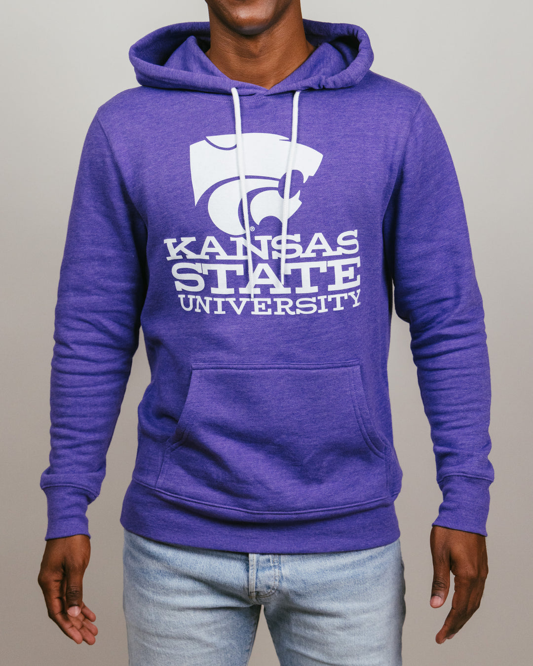 Kansas State Wildcats Stacked Purple Vintage Hoodie | CHARLIE HUSTLE