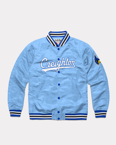 Powder Blue Creighton Bluejays Script Vintage Varsity Jacket