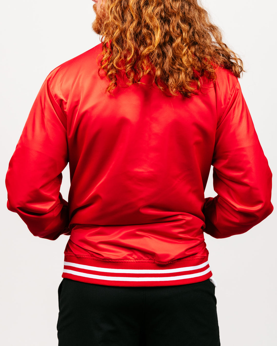 Essentials Collection Red Letterman Jacket | CHARLIE HUSTLE