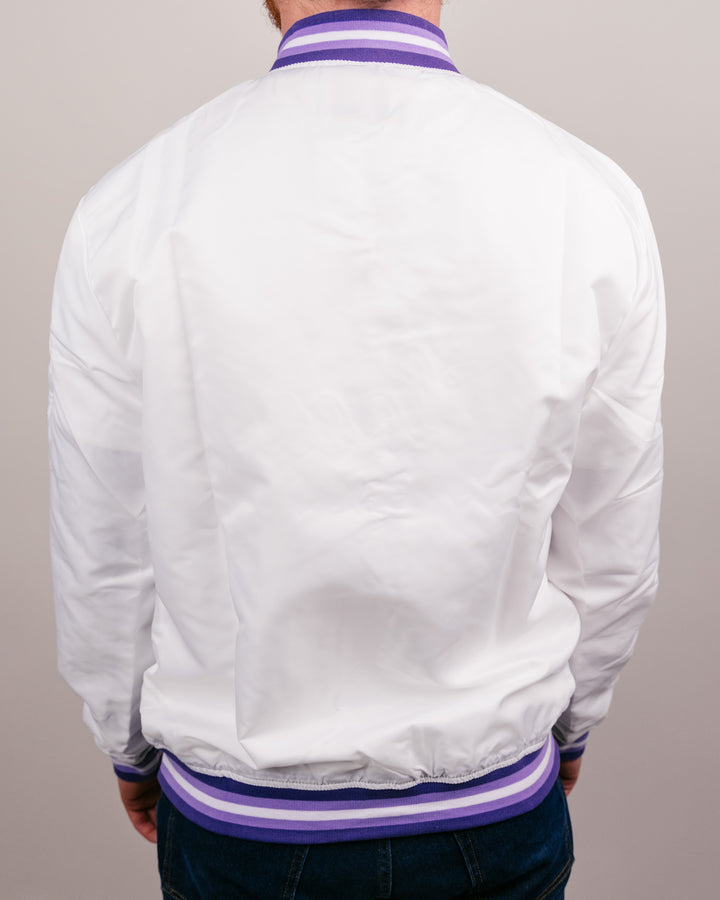 K-State Wildcats Script White Vintage Letterman Jacket | CHARLIE