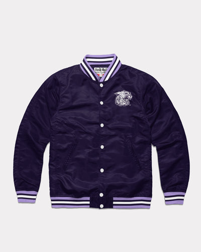 Majesty Purple Kansas State Wildcats Vintage Varsity Jacket Front