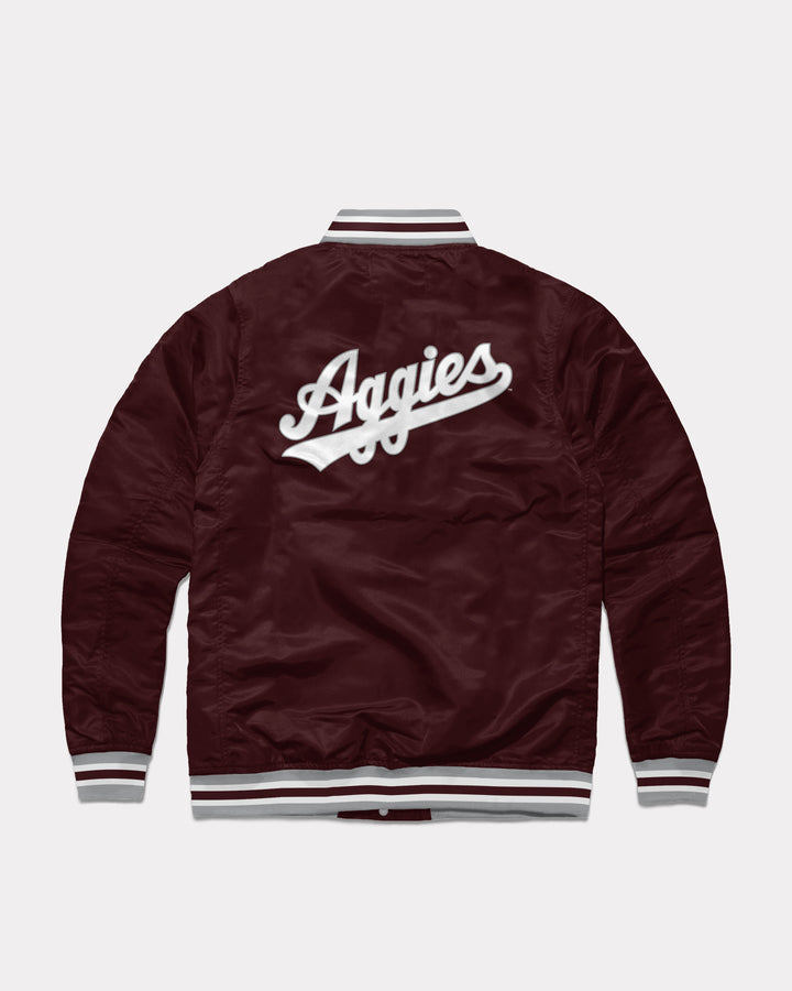 Texas A&M Aggies Script Maroon Letterman Jacket | CHARLIE HUSTLE