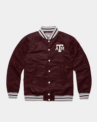 Maroon Texas A&M Aggies Script Vintage Varsity Jacket Front