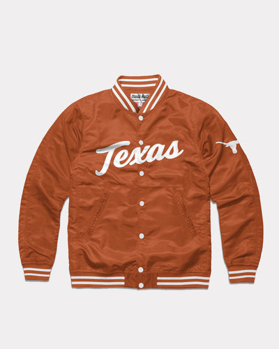 Burnt Orange Texas Longhorns Script Vintage Varsity Jacket