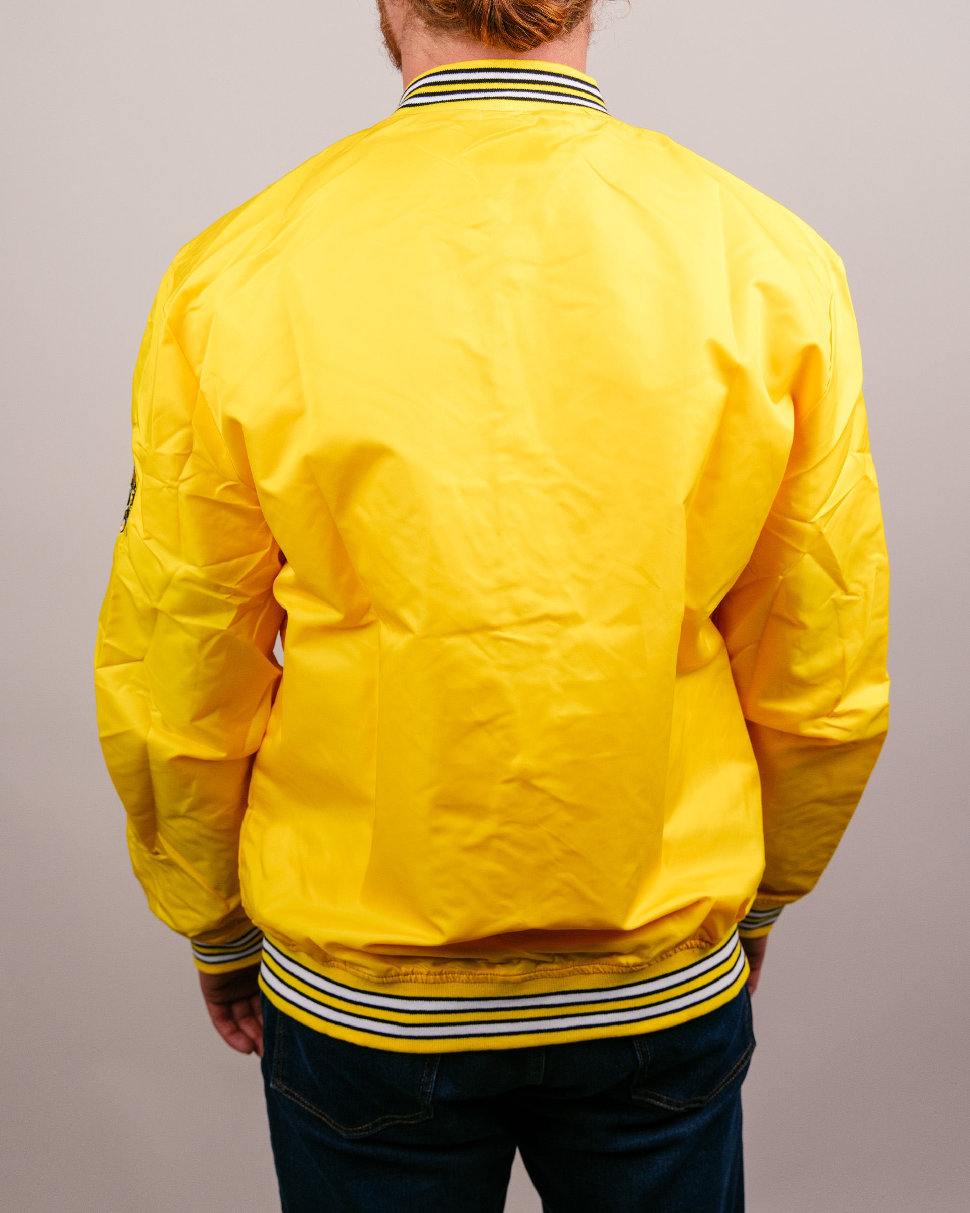 Iowa Hawks Script Yellow Vintage Letterman Jacket | CHARLIE HUSTLE