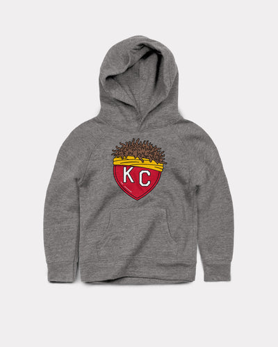 Kids Grey Franchise KC Heart Vintage Youth Hoodie