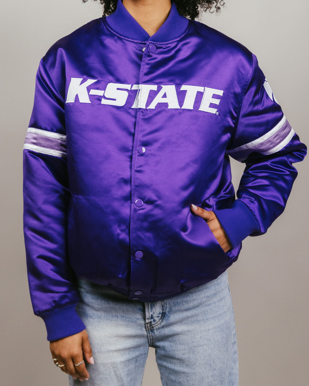 Kansas State Wildcats Purple Bomber Jacket | CHARLIE HUSTLE