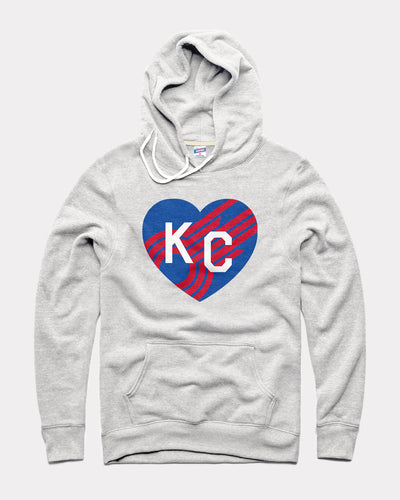 Ash Grey Kansas City Comets KC Heart Vintage Hoodie Sweatshirt