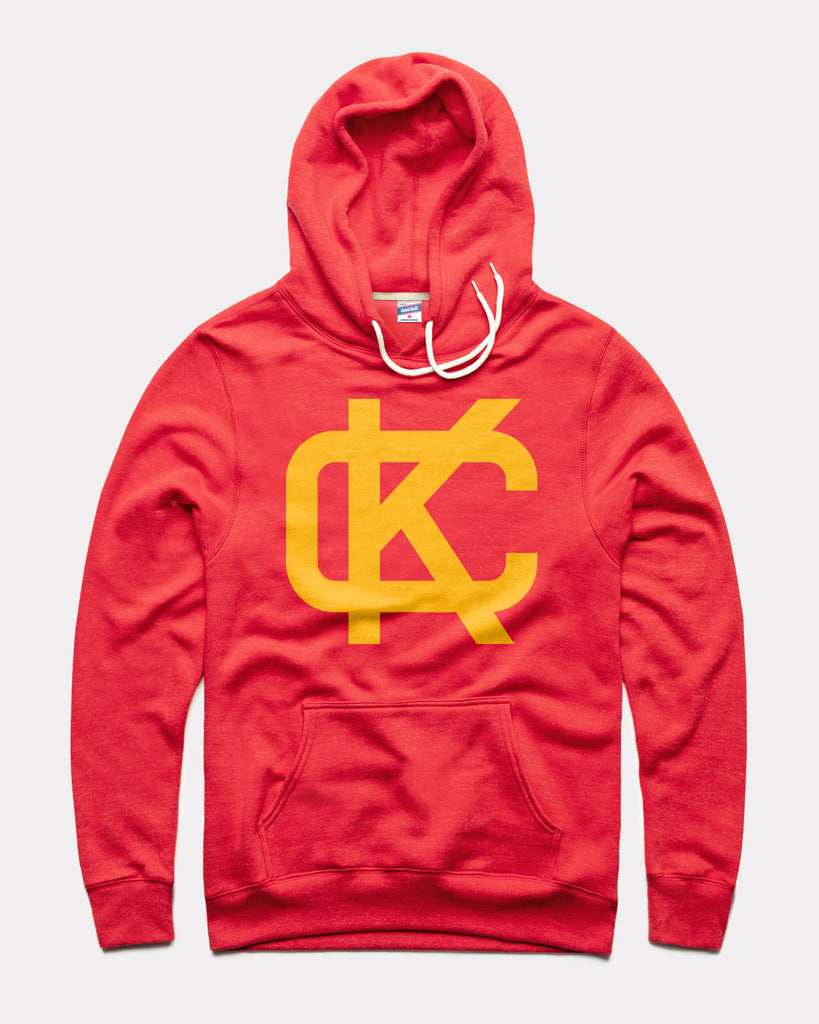 KC Block Red Vintage Hoodie Sweatshirt | CHARLIE HUSTLE