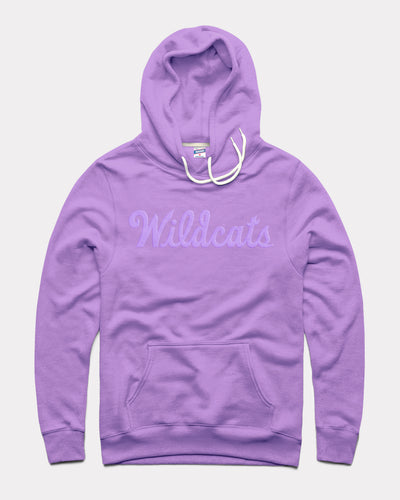 Lavender K-State Wildcats Script Puff Ink Vintage Hoodie Sweatshirt