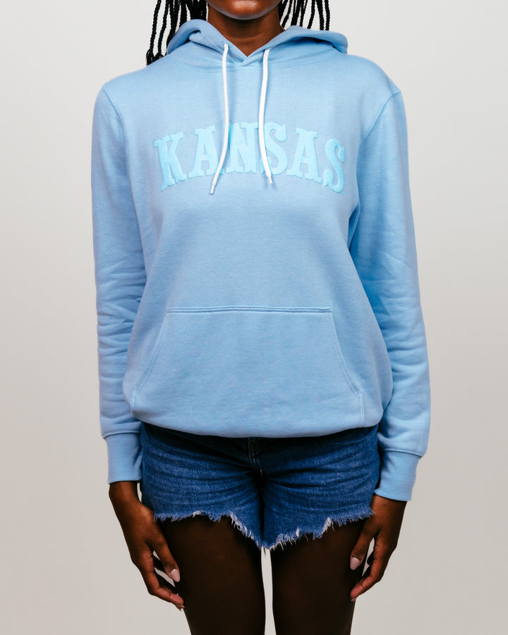 Kansas Jayhawks Puff Ink Powder Hoodie | CHARLIE HUSTLE
