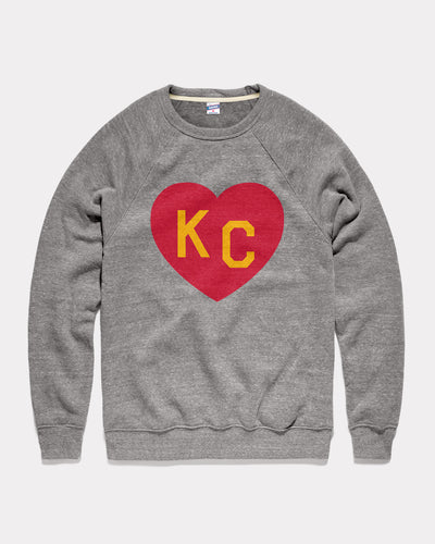 Grey & Red KC Heart Crewneck Vintage Sweatshirt