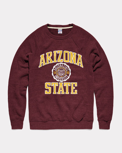 Maroon Arizona State University Seal Vintage Crewneck Sweatshirt