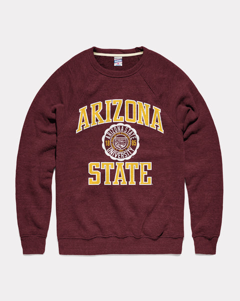 Arizona State University Seal Maroon Crewneck | CHARLIE HUSTLE