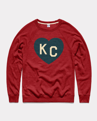 Cardinal & Navy KC Heart Vintage Crewneck Sweatshirt